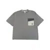 Camiseta Infantil Yuanbaoshe de Verão Nova, Color Block com Bolso, Roupa Infantil de Manga Curta, Tops Infantis de Tamanho Médio e Grande, Atacado em Estoque