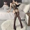 Ropa Interior Sexy Colgante Halter Espalda Descubierta Entrepierna Libre Puntos Sexy Calados Medias de Seda Deseo Puro Pasión Provocación Pasión Deseo Puro