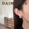 Pendientes de plata de ley 925 con forma de C texturizados, moda europea y americana, exquisitos, lujo ligero, estilo vintage de alta gama, pendientes versátiles