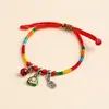 Pulsera de Cuerda Colorida del Festival del Bote del Dragón Cuerda Roja Tejida a Mano para Niños Bebés Pequeños Zongzi Cuerda de Mano Festival de Mayo Regalo por Lote