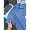 Camisa Polo Texturizada de Malha Estilo Americano de Manga Curta para Homem, Camiseta Respirável de Verão com Recortes Vazados, Top Elegante e de Alta Qualidade de Meia-Manga
