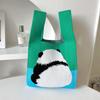 Bolso de Mano Estilo Ins, Versión Coreana y Japonesa, Versátil Bolso Cubo de Hilo Tejido para Llevar en la Mano para Mujer, Bolso Tote, Bolsa para el Almuerzo, Estilo Portátil de Moda