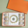 Conjunto de Café H-family em Porcelana Fina Estilo Europeu Transfronteiriço para Casal 6 Xícaras 6 Pires 2 Xícaras de Chá da Tarde Vintage de Luxo Leve Presente para Casa
