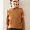 Baicai Terciopelo Cachemir Cuello Medio Alto 2026 Otoño/Invierno Nuevo Estilo Coreano Versátil Suave Pegajoso Perezoso Tejido de Punto Top para Commuting