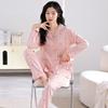 Pijama de Algodão Puro para Mulheres 2025 Novo Conjunto de Roupa de Casa de Primavera e Outono Feminino de Manga Comprida Outono e Inverno Pode Ser Usado Fora Conjunto de Duas Peças