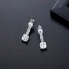 Brincos Longos de Zircônia Jinse Fashion Estilo Coreano Novos para Mulheres, Versáteis para o Dia a Dia, Design Único, Brincos de Tarraxa Elegantes