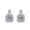 Brincos de diamante quadrado com artesanato embutido estilo coreano imitação de moissanita estilo luxuoso leve e distinto acessórios para combinar estilo de bem-estar ao vivo