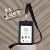 Set de Tarjetero de Piel Genuina Transparente de Doble Cara Marca Marca Tarjeta de Trabajo Certificado Personalizado Tarjeta de Trabajo Tarjeta de Trabajo con Cordón Tarjeta de Trabajo Tarjeta de Trabajo