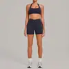 Conjunto de Yoga Feminino de Malha Justa com Gola Halter Cor Areia de Outono Respirável de Secagem Rápida Transfronteiriço Casual Fitness Esportivo Conjunto 5423+9721