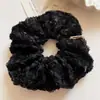 Estilo Coreano Luz de Luna Blanca Flor Tridimensional Exquisito Anillo para el Pelo de Intestino Grande Malla de Encaje Vintage Cuerda para el Pelo Bolas de Todas las Combinaciones Accesorios para el Pelo