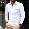2023 Camisa Polo de Manga Larga con Cremallera y Bolsillo con Solapa para Hombre, Pantalones Deportivos de Manga Larga para Hombre, Transfronterizo Europeo y Americano, Primavera y Otoño, Amazon