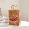 Bolsa de regalo de papel kraft navideño al por mayor bolsa de papel para ropa bolsa de embalaje para compras bolsa de mano copo de nieve bolsa de regalo alce