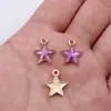 15x 13mm 0,72g liga multicolor gota de óleo estrela de cinco pontas pulseira colar acessórios de joias DIY