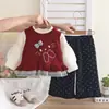 Conjunto de Ropa de Otoño para Niñas 2026 Nuevo Elegante Chaleco Suéter Casual Infantil Conjunto de Tres Piezas Ropa de Primavera y Otoño Estilo Coreano para Bebé