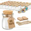 3,4 oz l garrafa de vidro para pudim copo de leite espessado copo de vela garrafa de vidro com rolha pote de vidro para doces e presentes