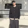 Suéter cárdigan de dos piezas falsas estilo retro americano Feiyingji para hombre, color liso de otoño e invierno, estilo casual unisex, tejido para pareja