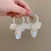 Aretes de Aro con Borla de Perlas Estilo Francés, Pendientes de Moda de Nicho de Alto Temperamento, Nuevos Pendientes Versátiles de Moda al por Mayor para Mujeres