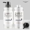 Garrafa de plástico transparente para shampoo, reciclável, com 28 dentes, 500ml, ecológica, com alça plana, cilíndrica, para banho