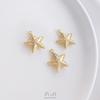 Colgante de Estrella de Cinco Puntas Tridimensional con Letra Inglesa de Doble Cara Conservante del Color Relleno de Oro de 14K Colgante para Pulsera Collar de Moda Europea y Americana DIY