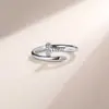 Anillo de Plata de Ley S925 con Moissanita para Mujer, Estilo Minimalista de Nicho de Lujo Ligero, Sensación de Alta Gama, Anillo de Plata de Ley con Gema al por Mayor
