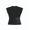 Nuevo top dulce estilo Harajuku coreano para mujer, cuello en V cruzado, manga larga, entallado a la cintura, camiseta básica versátil para mujer
