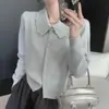 Outono/Inverno 2026 Novo Cardigan de Tricô Fashion com Gola Reversível e Pedrarias Cor Sólida Suéter Elegante Feminino Solto Versátil Peça de Exterior