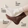 Calcetines Baonasi para Mujer, Algodón Puro, Calcetines de Media Pantorrilla Otoño e Invierno, Calcetines Blancos Sin Costuras para Maternidad, Calcetines Largos Antibacterianos 100% Algodón