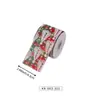 Cinta de lino sintético en stock para decoraciones navideñas, cinta navideña impresa a medida con purpurina, transfronterizo a medida