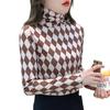 7352 # Camiseta Base de Terciopelo de Cuello Alto para Mujer en Otoño e Invierno, Ajustada, Engrosada y Cálida, Camiseta Versátil de Manga Larga (Toma real)