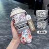 Taza de café de lirio de los valles nueva taza termo de acero inoxidable niñas de alto valor lujo ligero portátil taza termo de café