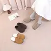 298-2 Sapatos Birkenstock de Veludo de Inverno para Mulheres, Sapatos Baixos Mula de Couro Nobuck Retrô Quentes de Lã, Sapatos Preguiçosos
