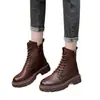 Nueva colección otoño e invierno 2026: Botas Martin retro casuales para mujer de media pantorrilla con suelas gruesas, forro de felpa y aislamiento cálido