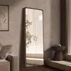 Espejo de Cuerpo Entero Estilo Antiguo Medio Espejo de Piso para Hogar Dormitorio Sin Taladro de Pie Colgante de Pared Espejo para Vestir Espejo de Vestidor para Tienda de Ropa
