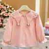 Ropa Nueva de Primavera para Niñas Tops Elegantes de Manga Larga Camisas Bebés Niñas Moda Estilo Coreano Camisas Ropa Infantil Ropa para Niños Moderna