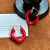 Pendientes Geométricos Coloridos Estilo Europeo y Americano de Lisa Esmalte Francés Nicho Simples de Gama Alta Versátiles Pendientes Coloridos para Mujer