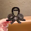 Lujo Ligero Retro Brillo Súper Pedrería Lazo Pinza para el Cabello Pinza de Garra Parte Trasera de la Cabeza Fijación de Moño Pinza de Tiburón Accesorios para el Cabello Mujer
