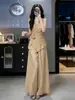 Conjunto Completo de Ropa Kochi Estilo Francés Ligero para Mujer Verano 2026 Estilo Old Money Chaleco sin Mangas de Ganchillo Pantalones de Pierna Ancha Conjunto de Dos Piezas