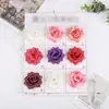 Venta al por mayor del fabricante Estilo europeo Copo de nieve simulado Tela Cabeza de flor de rosa Esquina puntiaguda Accesorios para fotografía de bodas Planta verde Decoración de flor artificial