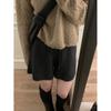 Calças Femininas de Cintura Alta Wide Leg, Shorts de Tricô Soltos, Calças Casuais Femininas com Cintura Elástica para Outono e Inverno, Calças de Inverno