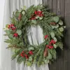 2026 Corona Decorativa Roja de Bayas Navideñas de Amazon Guirnalda de Agujas de Pino Piñas Anillo de Vid Artificial Navideño Accesorios de Decoración
