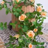 Enredadera de Rosas Simulada de Alta Gama, Enredadera Artificial de Flores Estilo Jardín, Arco de Pared, Envoltura para Tuberías Colgantes, Enredadera Decorativa para Cubrir y Decorar