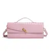 [Exclusivo para toda a fronteira] Bolsa de ombro único com tecido de nicho Bolsa de mão horizontal da moda Bolsa transversal feminina