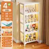 Vitrine de Vidro, Armário de Estatuetas para Sala de Estar, Estante de Aço com Portas, Armário de Armazenamento de Blind Box, Armário de Armazenamento em Camadas, Vitrine Estilo Creme