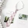 JK Bow Tie Feminino Japonês Uniforme Camisa College Style Estudante Plaid Tie Homens Free Ribbon Acessórios Faca Suave