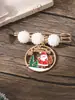 Conjunto de Broches Dourados Temáticos de Natal Acessórios de Pérola do Papai Noel Broche Ajuste de Cintura Festivo Venda por Atacado