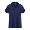 Camisa POLO de Seda Gelada 100% Verão Sem Costura Manga Curta Respirável Secagem Rápida Gola Polo Camiseta Cor Sólida Casual de Negócios Roupa de Trabalho