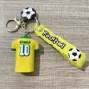Chaveiro Pingente Camisa de Futebol de Borracha Macia Pingente de Bolsa Chaveiro de Carro Acessório Presente Venda por Atacado Pingente Divertido