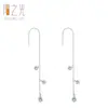Plata de Ley 925 Estilo Nuevo Cadena Incrustada con Diamantes Borla Gancho para Oreja Moda Ligera Lujo Temperamento Simple Sensación de Alta Gama Pendientes Largos
