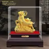 Ornamento de Veludo Flocado Ano do Carneiro Dourado Auspicioso e Desejoso Próspero Riqueza Presente de Reunião Anual Atraindo Riqueza e Tesouro Ornamento