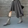 Primer Encuentro Ji Ju Guapo 2026 Otoño Nuevo para Mujer Marca Pequeña Retro Punto de Aumento de Altura Interior Botas de Tacón Alto Puntiagudas